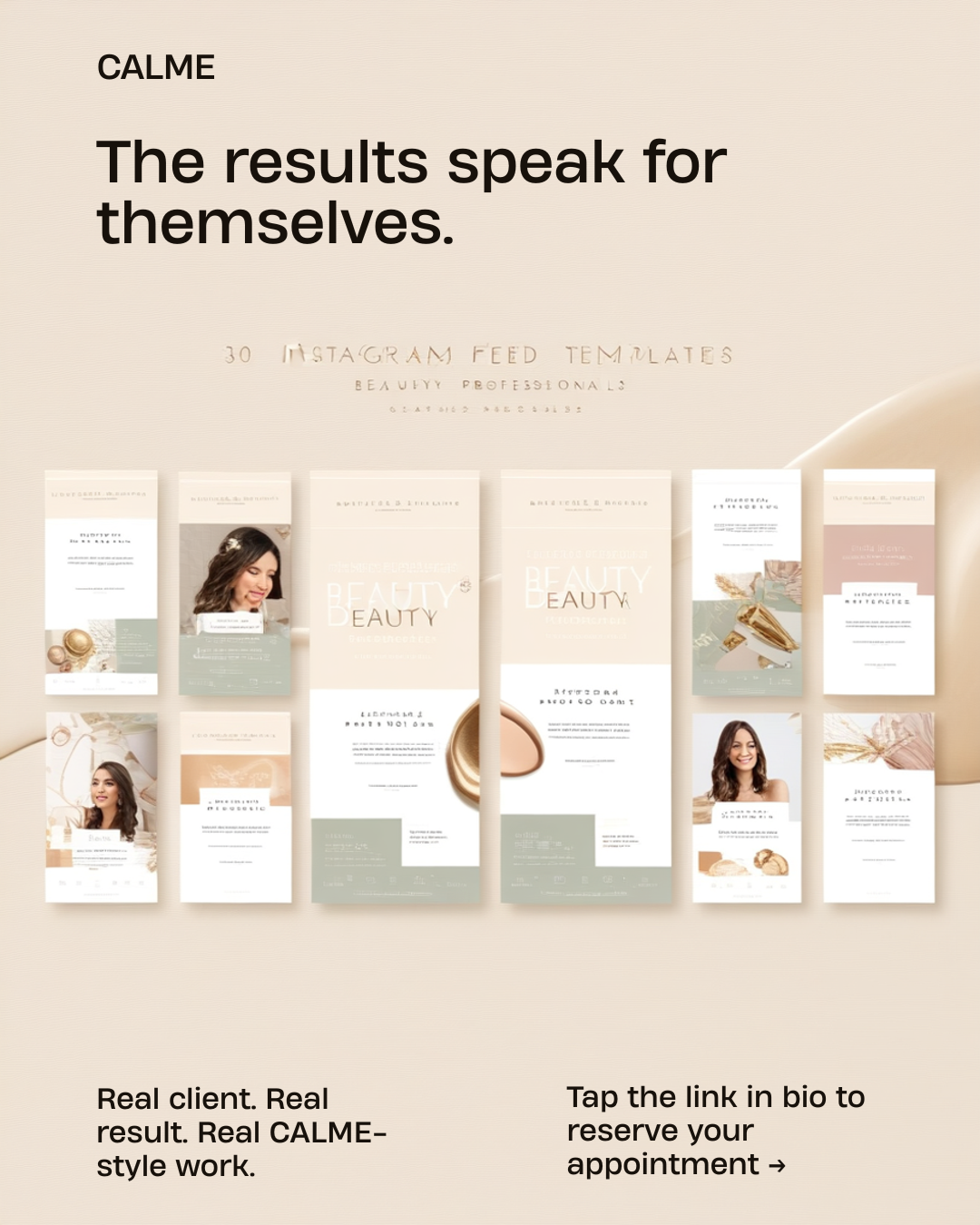 Instagram feed templates — CALME Beauty Brand Edit preview